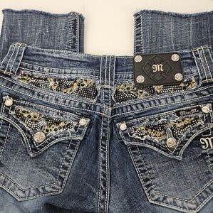 Miss Me JP5801S skinny capri jeans with rhinestones size 27
